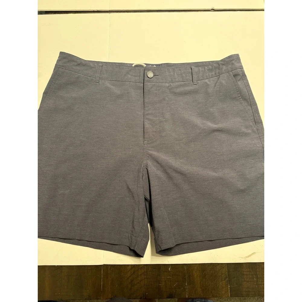 Faherty All Day Shorts Mens 40 Charcoal Gray Heather Hybrid Stretch MSC0013